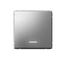 ArtGallery Сталь Выключатель 1-клавишный кнопочный с подсветкой, 10А, механизм  GAL000916  SE