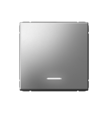 ArtGallery Сталь Выключатель 1-клавишный кнопочный с подсветкой, 10А, механизм  GAL000916  SE