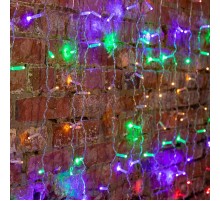 Гирлянда "Светодиодный Дождь" 2х1,5м, постоянное свечение, прозрачный провод, 230 В, диоды МУЛЬТИ, 192 LED  235-309-6  NEON-NIGHT