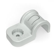 Крепеж-скоба пластиковая d16 мм односторонняя для прямого монтажа атмосферостойкая серая в п/э (10шт/700шт уп/кор)   PR13.0397  Промрукав