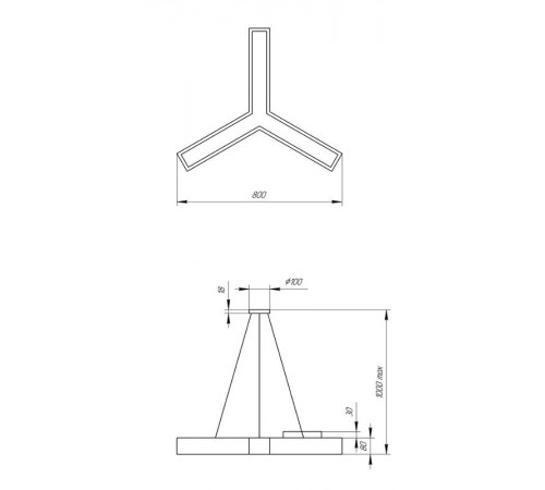 Светильник светодиодный Geometria Igrek SPO-142-W-40K-044 44Вт 4000К 3000Лм IP40 800*800*80 белый подвесной  Б0050568  ЭРА