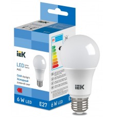 Лампа светодиодная Bulb A60 510lm 6500K E27  LL-I-A60-6-230-65-E27  IEK