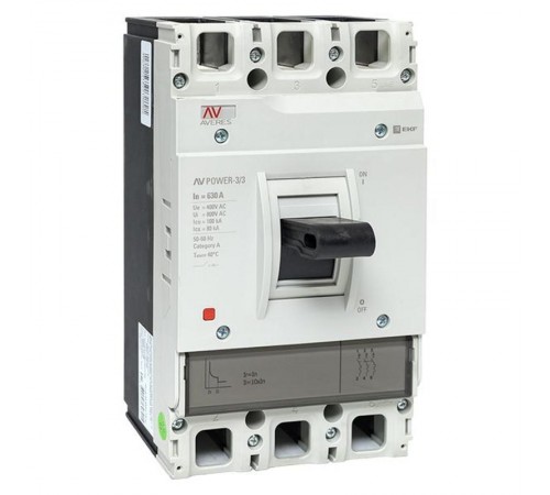 Выключатель автоматический AV POWER-3/3 630А 100kA TR AVERES  mccb-33-630H-TR-av  EKF
