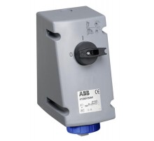Розетка с выключателем и механической блокировкой 332MVS9W, 32A, 3P+E, IP67, 9ч  2CMA167881R1000  ABB