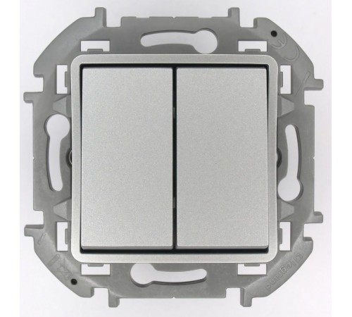 Inspiria Алюминий Переключатель двухклавишный 10AX  673657 Legrand