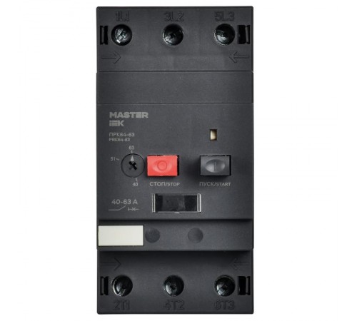Пускатель ручной кнопочный ПРК64-63 In=64A Ir=40-63A Ue 660В  DMS22-63  IEK
