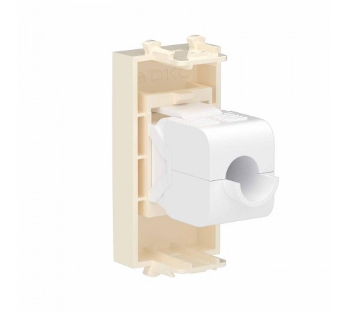 Компьютерная розетка RJ-45 без шторки модульная, кат.6, "Avanti", "Ванильная дымка", 1 модуль  4405691  DKC