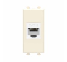 Компьютерная розетка RJ-45 без шторки модульная, кат.6, "Avanti", "Ванильная дымка", 1 модуль  4405691  DKC