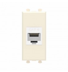 Компьютерная розетка RJ-45 без шторки модульная, кат.6, "Avanti", "Ванильная дымка", 1 модуль  4405691  DKC