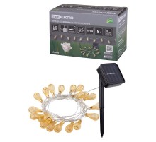 Гирлянда садовая "Бусины" на солнечной батарее, 4 м, 20 LED, желтый, IP54,  SQ0330-0117  TDM