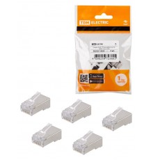 Разъем RJ-45 FTP для кабеля кат. 5Е, 8P8C (5 шт),  SQ0561-0025  TDM