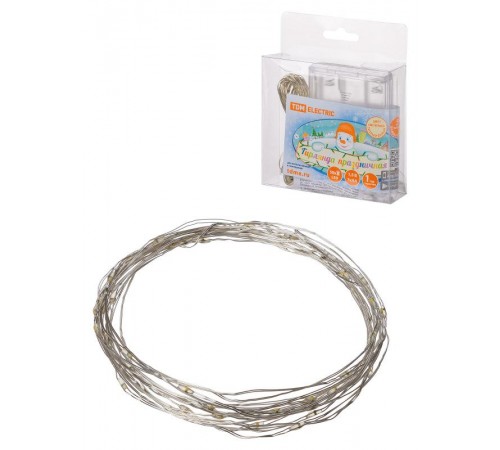 Гирлянда светодиодная "Роса50" 50LED, 5м, 3000К, 3хАА,  SQ0361-0052  TDM ELECTRIC