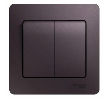 Glossa Сиреневый туман Выключатель 2-клавишный сх.5, 10AX (в сборе)  GSL001452  SE
