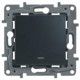 Etika Антрацит Выключатель 1-клавишный с подсветкой/индикацией, автозажимные клеммы, 10 AX, 250 В  672603  Legrand
