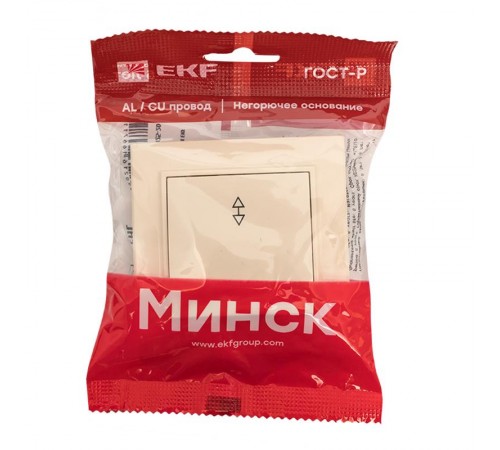 Выключатель 1-кл. СП проходной 10А бежевый Минск EKFERV10-025-20EKF