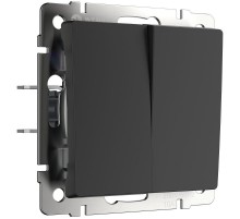 Выключатель двухклавишный (черный  матовый) W1120008  a051628  WERKEL