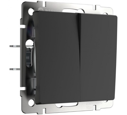 Выключатель двухклавишный (черный  матовый) W1120008  a051628  WERKEL