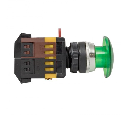 Кнопка AELA-22 "Грибок" зеленая с подсветкой NO+NC 380В EKF PROxima  pbn-aela-1g-380  EKF