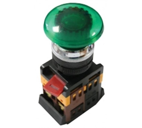 Кнопка AELA-22 "Грибок" зеленая с подсветкой NO+NC 24В EKF PROxima  pbn-aela-1g-24  EKF