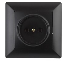 Розетка Intro Solo 4-201-05 без заземления 2P, 16А-250В, IP20, СУ, антрацит  Б0053645  Intro