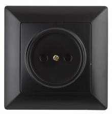 Розетка Intro Solo 4-201-05 без заземления 2P, 16А-250В, IP20, СУ, антрацит  Б0053645  Intro