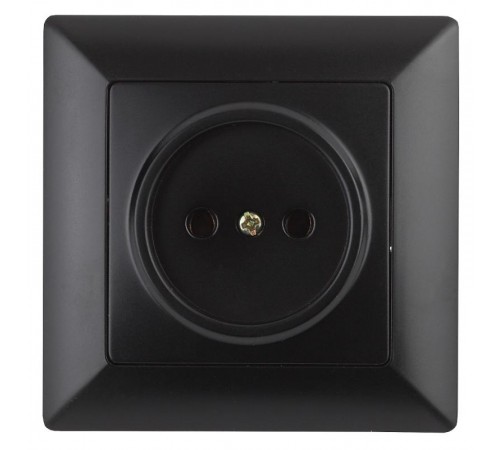 Розетка Intro Solo 4-201-05 без заземления 2P, 16А-250В, IP20, СУ, антрацит  Б0053645  Intro