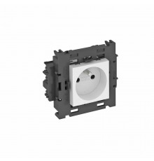 Розетка одинарная 0° Modul45connect франц. стандарт, 250 В, 16A (белый) (STD-F0C8 RW1)  6120602  OBO Bettermann