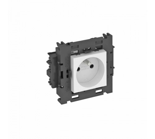 Розетка одинарная 0° Modul45connect франц. стандарт, 250 В, 16A (белый) (STD-F0C8 RW1)  6120602  OBO Bettermann