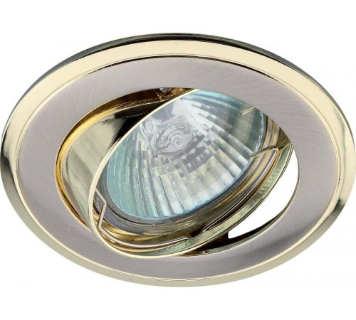 Светильник точечный встраиваемый под лампу KL22 А 50Вт MR16 сатин никель/золото литой  C0043708  ЭРА