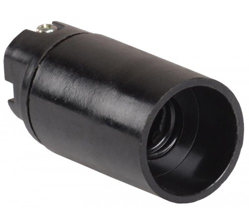 Патрон подвесной карболитовый Е14 черный, индивидуальный пакет, Пкб14-04-К01  EPK20-04-02-K01  IEK