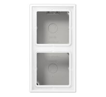 Коробка накладного монтажа 2 поста, с негорючим основанием и встроенной рамкой; дюропласт; белый матовый  LS582AWWM  Jung