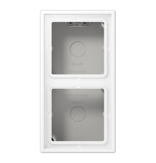 Коробка накладного монтажа 2 поста, с негорючим основанием и встроенной рамкой; дюропласт; белый матовый  LS582AWWM  Jung