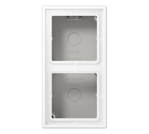 Коробка накладного монтажа 2 поста, с негорючим основанием и встроенной рамкой; дюропласт; белый матовый  LS582AWWM  Jung