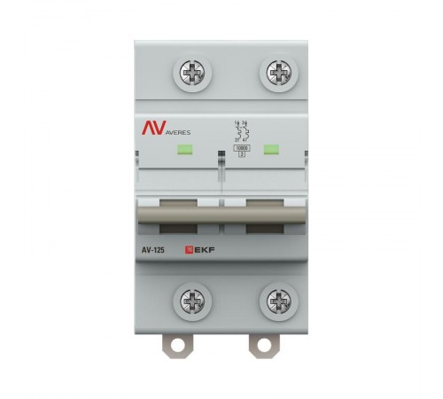 Выключатель автоматический AV-125 2P 100A (C) 10kA  AVERES mcb125-2-100C-av EKF