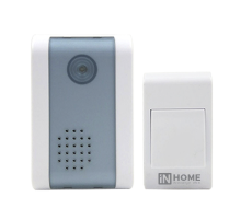 Звонок беспроводной ЗБ-2 32 мелодии 120м с кнопкой бело-серый  4690612013305  IN HOME