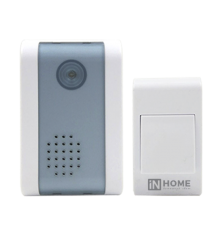 Звонок беспроводной ЗБ-2 32 мелодии 120м с кнопкой бело-серый  4690612013305  IN HOME