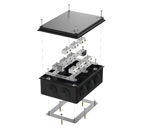 Коробка огнестойкая для о/п 40-0320-FR6.0-4-18-Р Е15-Е60 RAL9005 200х150х75 (5 шт/кор) черная  40-0320-9005-FR6.0-4-18-Р  Промрукав