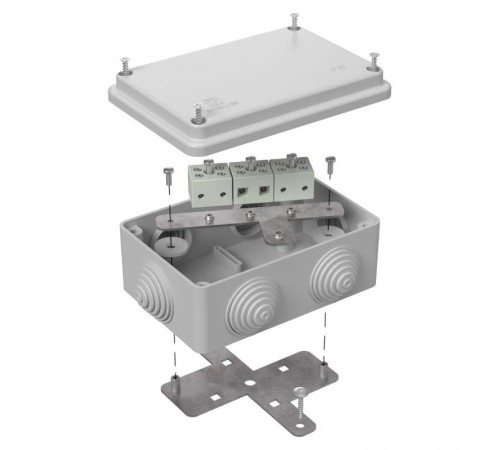 Коробка огнестойкая для о/п 40-0340-FR6.0-6 Е15-Е120 RAL7035 120х80х50 (20 шт/кор) серая  40-0340-7035-FR6.0-6  Промрукав