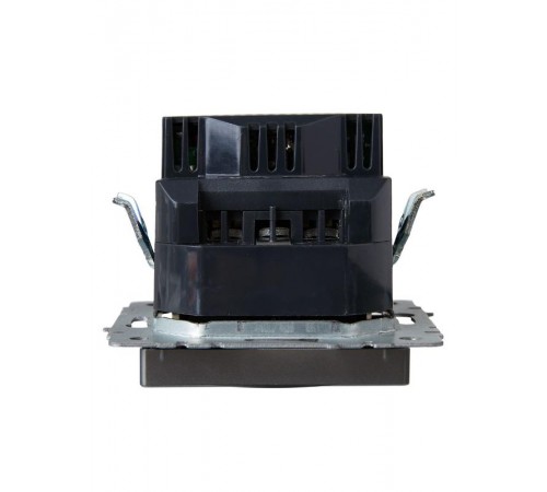 BRITE Розетка с заземлением со шторками 16А с USB A+C 18Вт РЮш11-1-БрС сталь  BR-R14-16-U22-018-K46  IEK