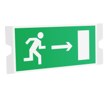 Рассеиватель односторонний ST-46 URAN STANDARD с пиктограммой ПЭУ 002 Выход направо (202х96)  4502004410  Световые Технологии