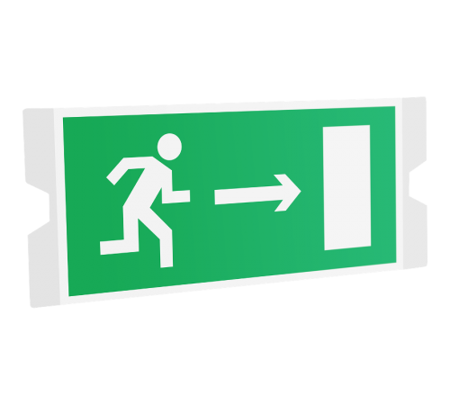 Рассеиватель односторонний ST-46 URAN STANDARD с пиктограммой ПЭУ 002 Выход направо (202х96)  4502004410  Световые Технологии