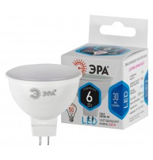 Лампа светодиодная LED 6Вт GU5.3 220В 4000К smd MR16 отражатель (рефлектор)  Б0020545  ЭРА