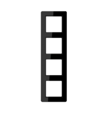 Рамка для вертикальной и горизонтальной установки, 4 поста; термопласт; черный; A FLOW  AF584BFSW  Jung
