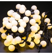 Гирлянда "Мультишарики" 23 мм, 10 м, черный ПВХ, 80 диодов, цвет ТЕПЛЫЙ БЕЛЫЙ  303-516  NEON-NIGHT