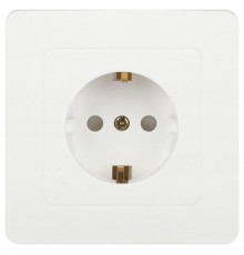 Розетка  7-206-01 Style с заземлением 2P+E Schuko со шторками, 16А-250В, IP20, СУ, белый   Б0060623  Intro