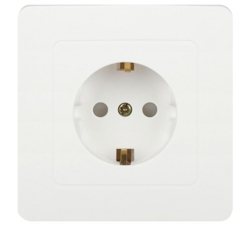 Розетка  7-206-01 Style с заземлением 2P+E Schuko со шторками, 16А-250В, IP20, СУ, белый   Б0060623  Intro