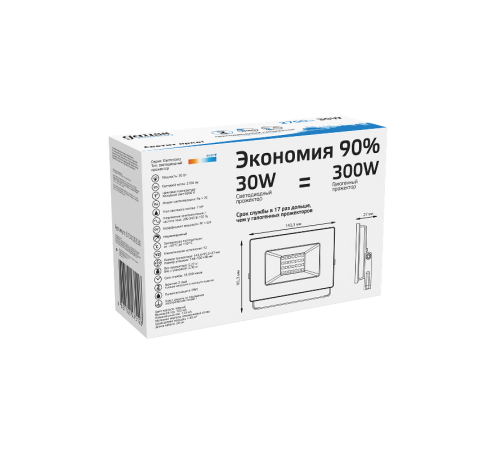 Прожектор светодиодный СДО LED 30Вт 6500К IP65 черный  613100330  Gauss