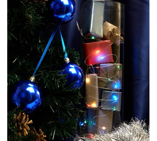 Гирлянда линейная Роса,  100LED мультиколор, 10м, IP20 USB, прозрачный шнур, CL576  48188  FERON