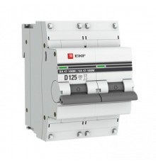 Выключатель автоматический двухполюсный 2P 125А (D) 10kA ВА 47-100M с электромагнитным расцепителем PROxima  mcb47100m-2-125D-pro  EKF