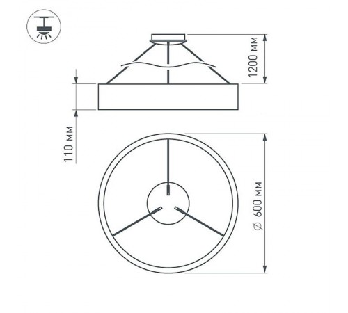 Светильник SP-TOR-RING-HANG-R600-42W Warm3000 (WH, 120 deg)  022149(1)  Arlight